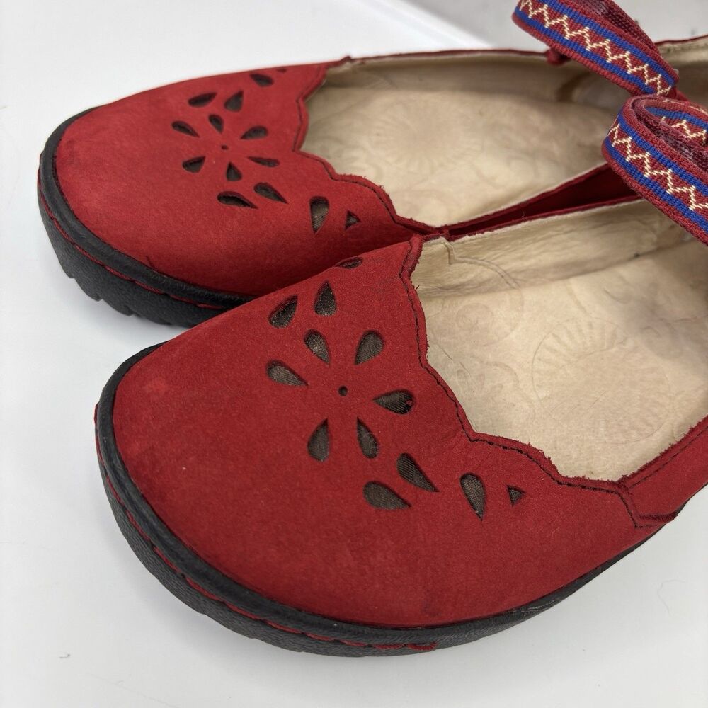 Jambu Blossom Brooks Red Mary Jane Flat Shoes Womens Size 7 M laser cut Retro - Picture 6 of 16
